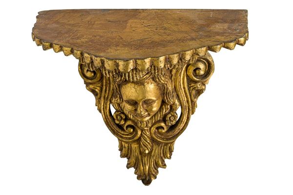 Mensola in legno dorato