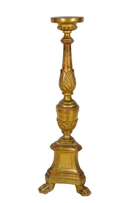 Lacquered and gilded wood torch