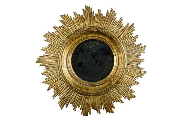 Specchiera tonda in legno dorato