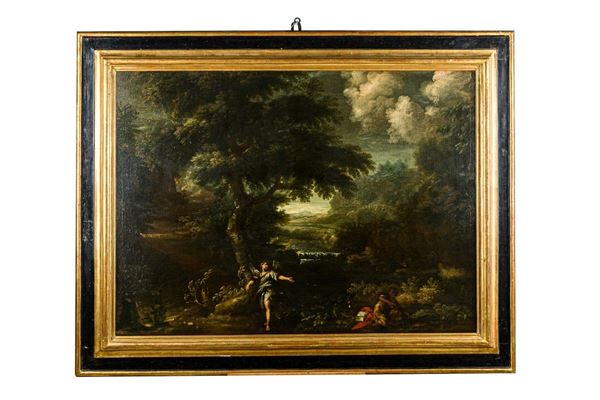 Giovanni Francesco Grimaldi - Paesaggio ideale con Tobiolo e l&#39;Angelo