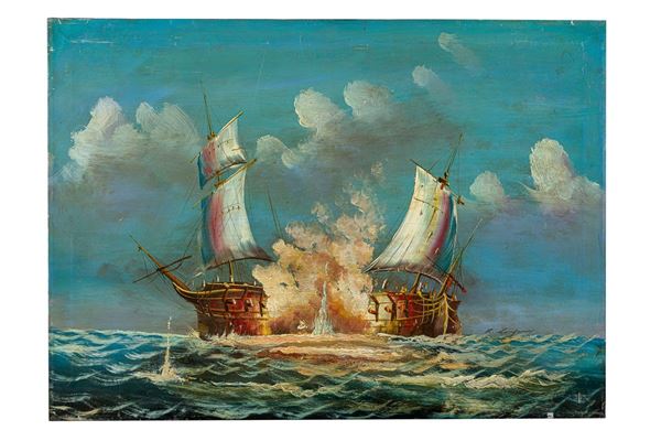 17th century-style naval battle