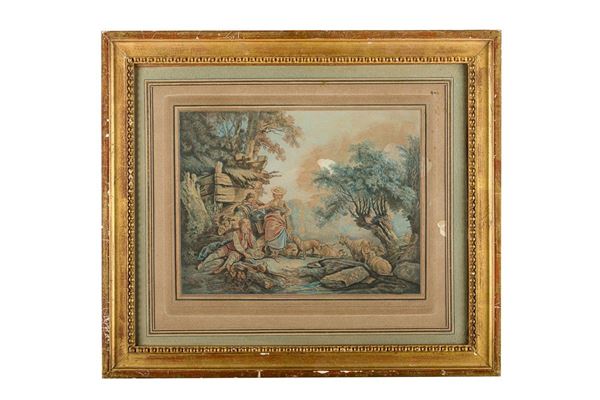 Gilles I Demarteau - Pastoral scene
