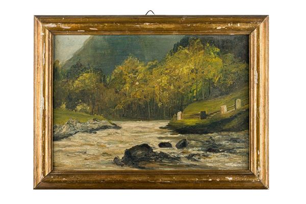 Landscape with stream of water