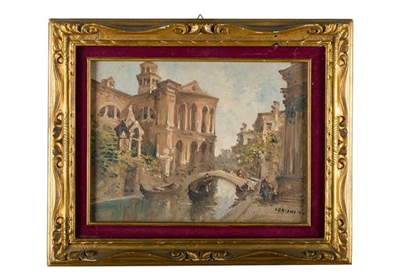 Venice canal with gondola