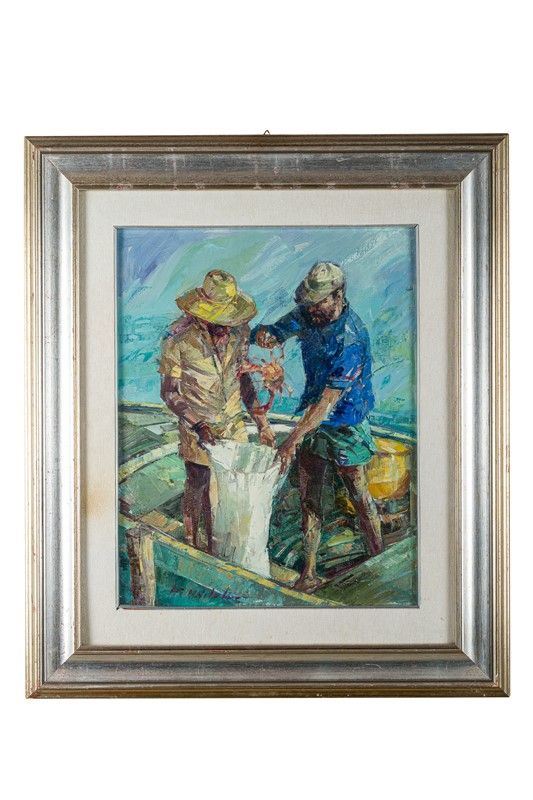 Fishermen with crab