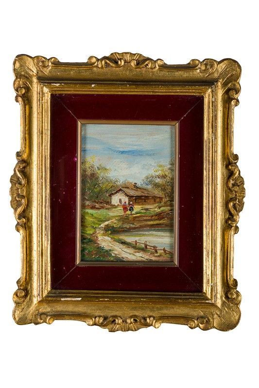 Countryside avenue with figures