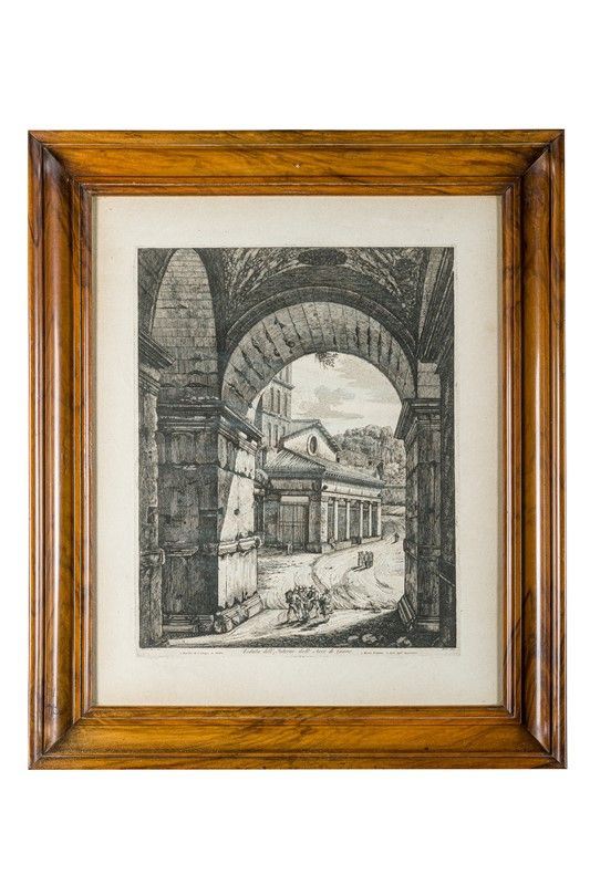 Luigi  Rossini - View of the interior of the Arch of Janus