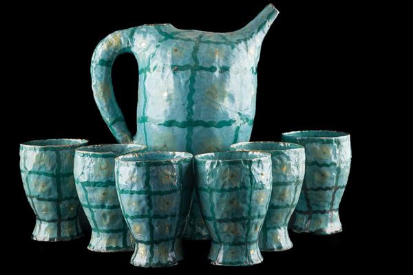 Lot jug and 6 glasses