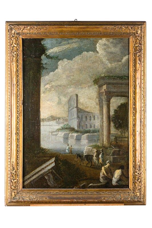 Leonardo Coccorante (maniera di) - Capriccio architettonico con rovine