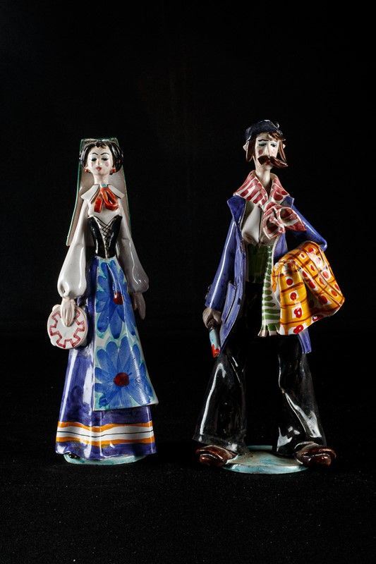 Pair of terracotta statues from Sciacca