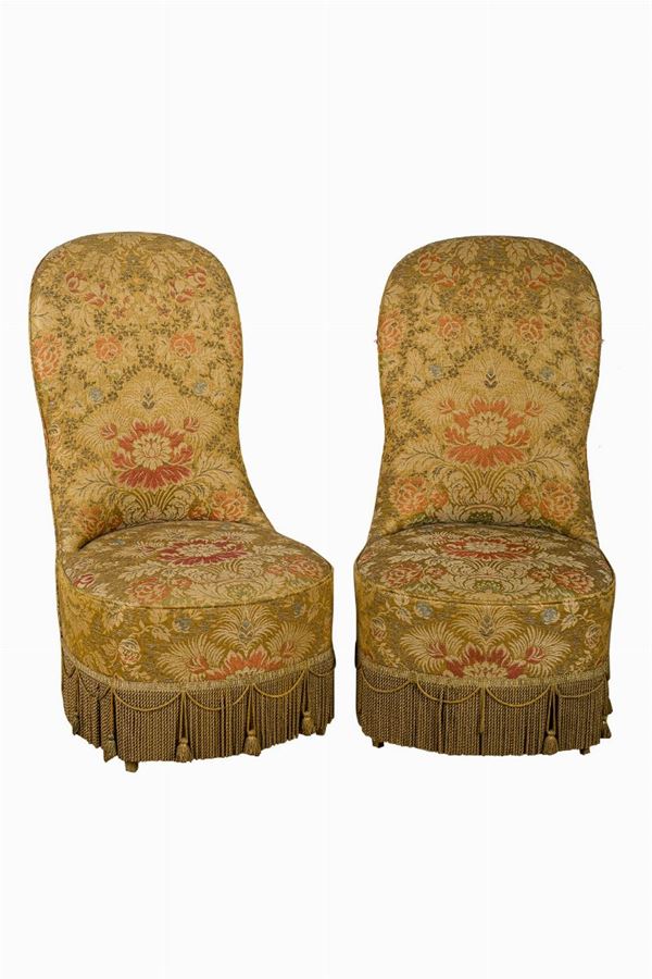 Pair of low armchairs