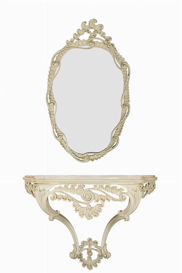 Wall console with marble top