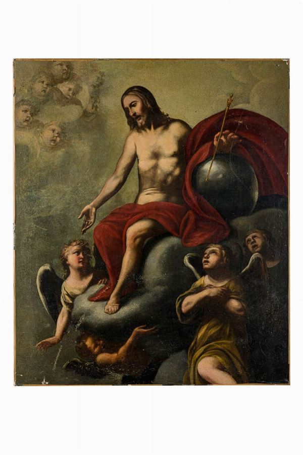 Cristo in cielo con angeli