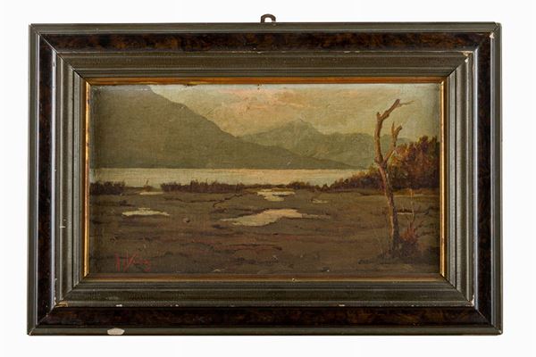 Lake landscape with mountains