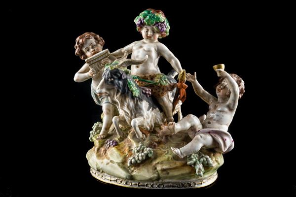 Polychrome porcelain group