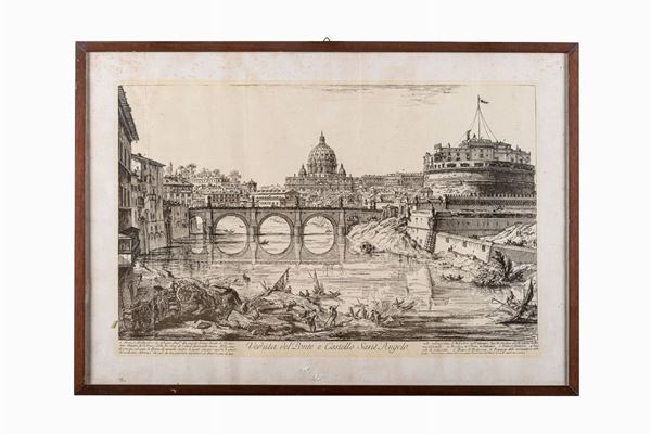 Giovanni Battista  Piranesi - View of the Ponte and Castello Sant'Angelo