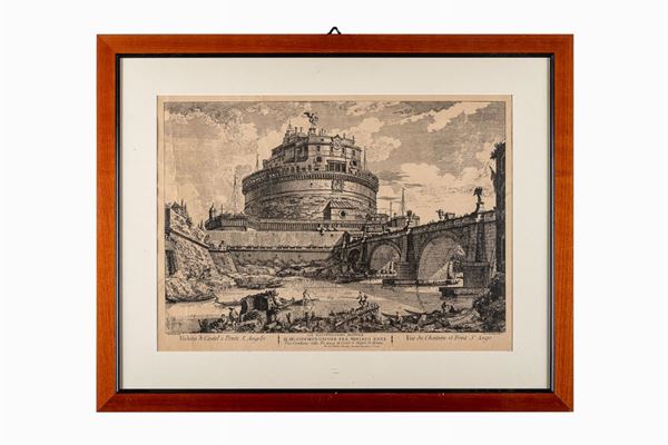 Francesco Barbazza - Veduta di Castel e Ponte Sant&#39;Angelo