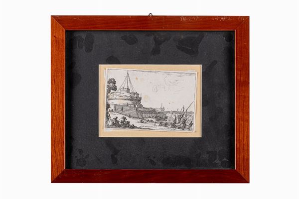 Stefano  Della Bella - Ponte e Castel Sant&#39;Angelo a Roma