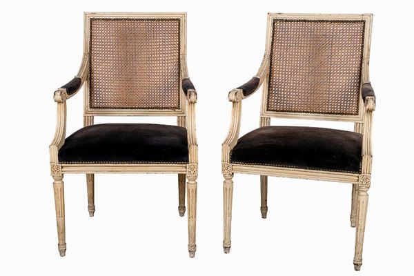 Pair of lacquered armchairs