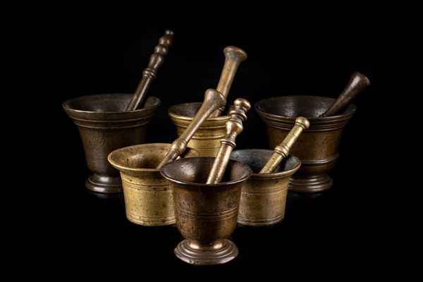 Collection of six mortars