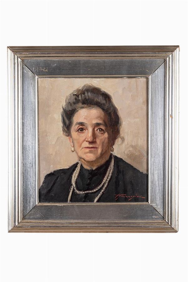 Ulderico Giovacchini - Ritratto di signora con perle