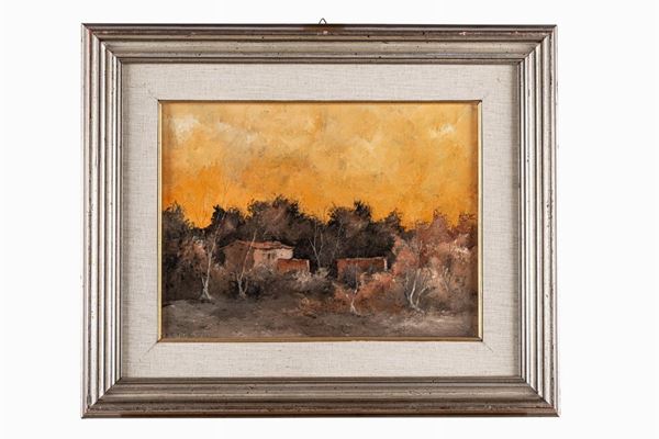 Leonardo De Magistris - Paesaggio con case