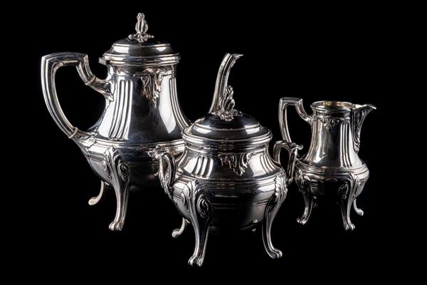 3 pcs tea set in silver