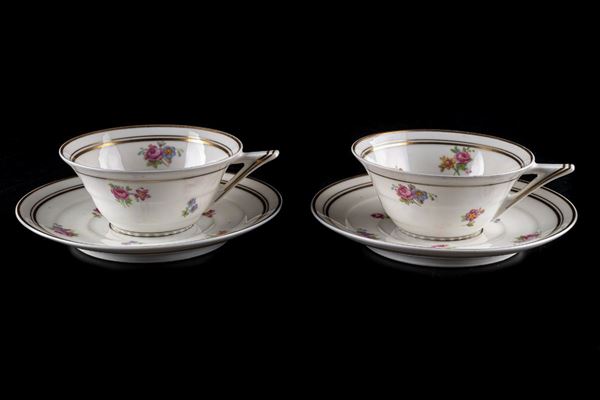 Pair of Limoges coffee mugs
