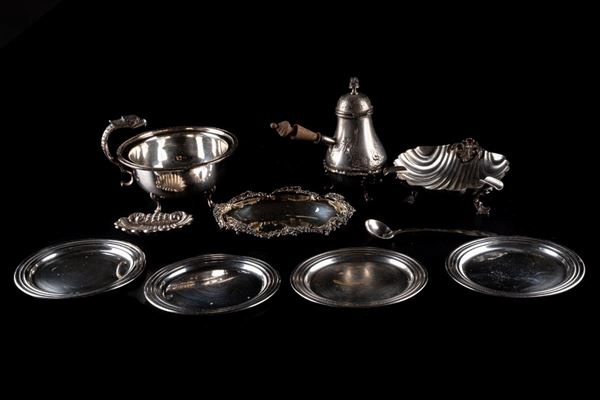 Lot of 10 pieces in silver