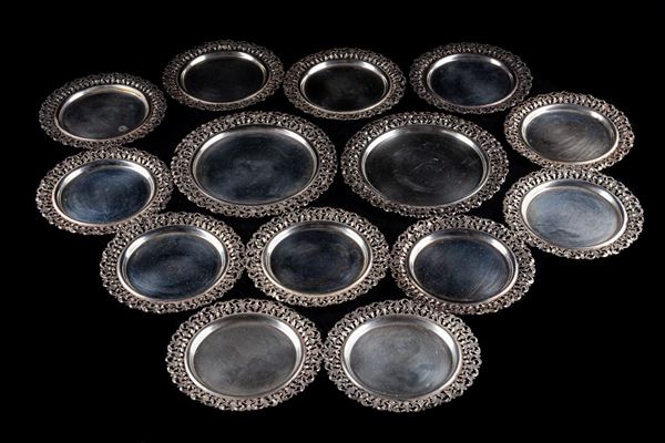 Lot of 12 coasters and 2 silver coasters