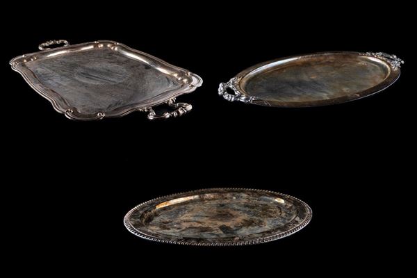 Lot of 3 metal trays