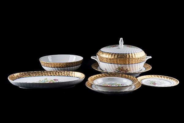 White porcelain service for 12 people