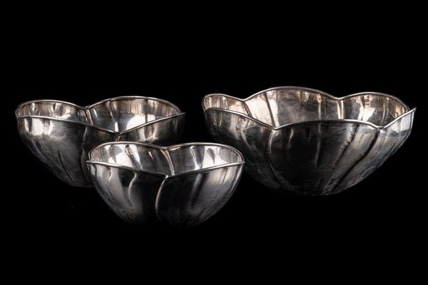Lot of 3 silver trays