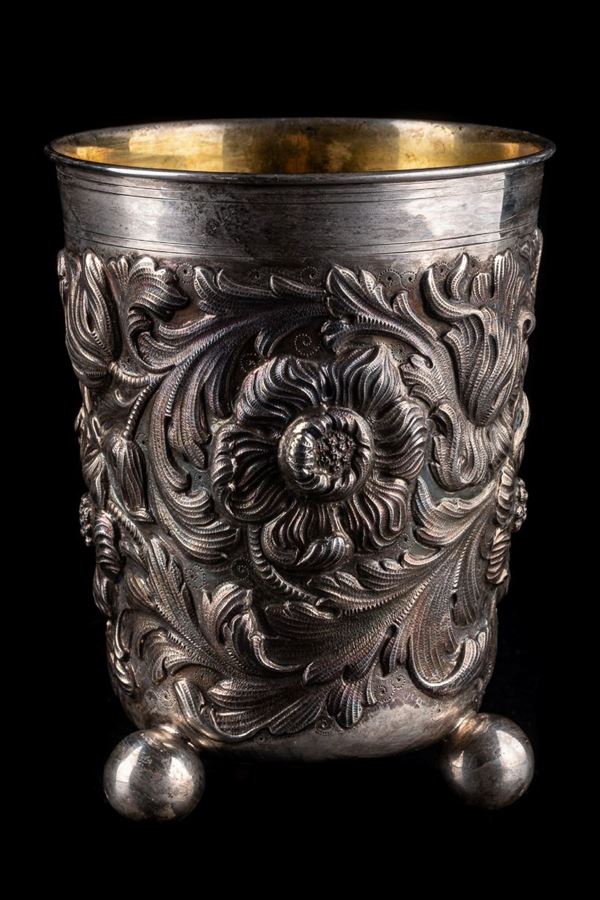 Flower holder in 925 silver
