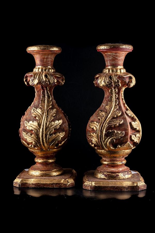 Pair of wooden bases