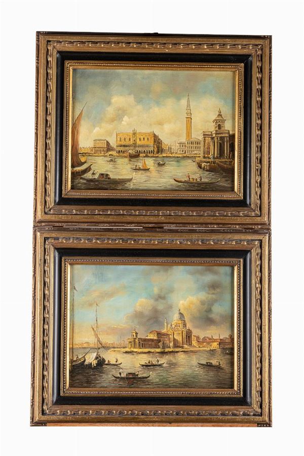 Pair of Venetian views