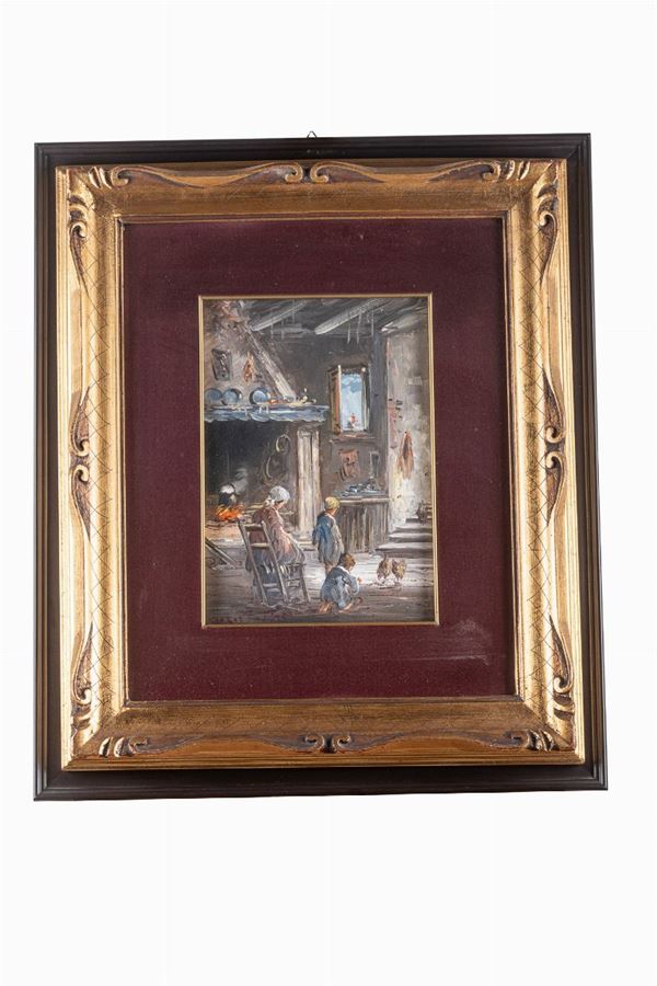 Mario Fattori - Cottage interior