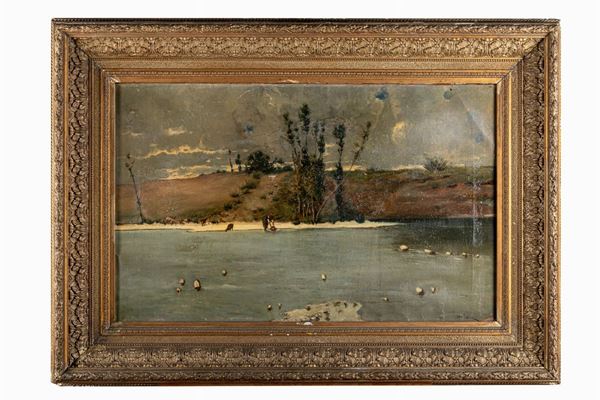 Laundress at the river