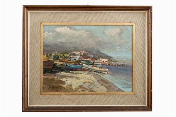 Ezelino Briante - Marina with boats