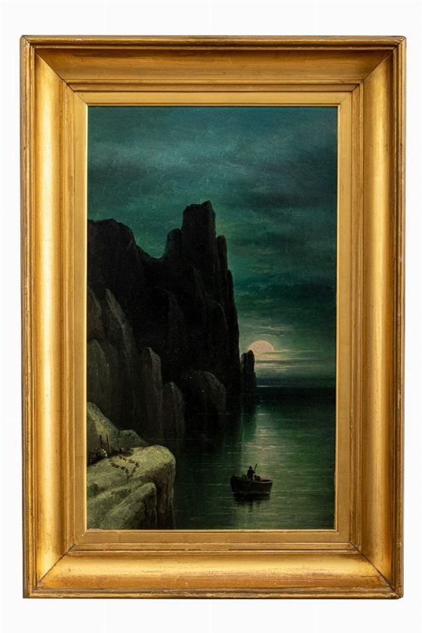 View of the Faraglioni of Capri at sunset