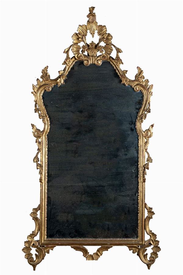 Specchiera in legno dorato