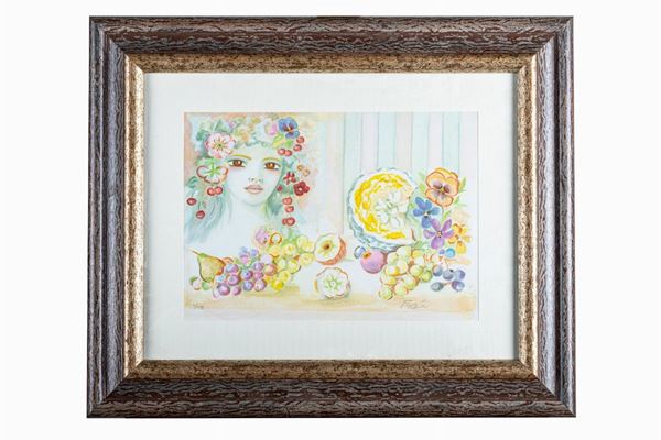 Woman with flowers