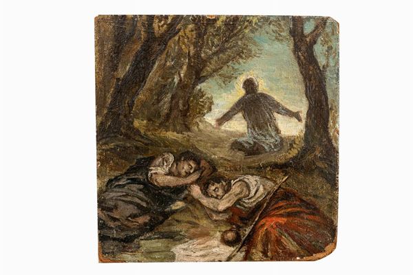 Jesus praying in the garden of Gethsemane