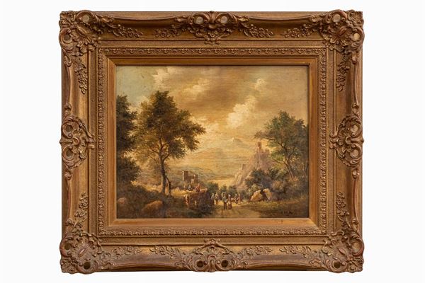 Rural landscape with peasants