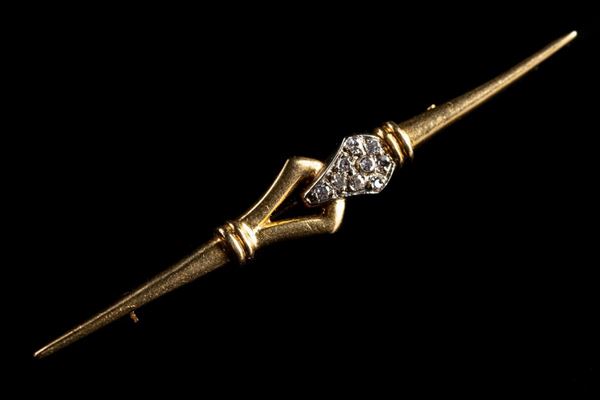 Spilla in oro giallo 18 kt