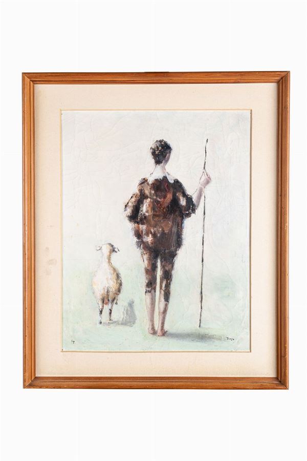 Fernando Troso - Shepherd with little lamb