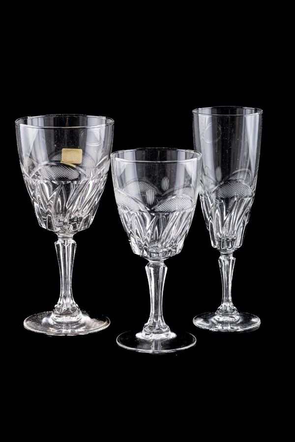 Lot of 36 crystal glasses