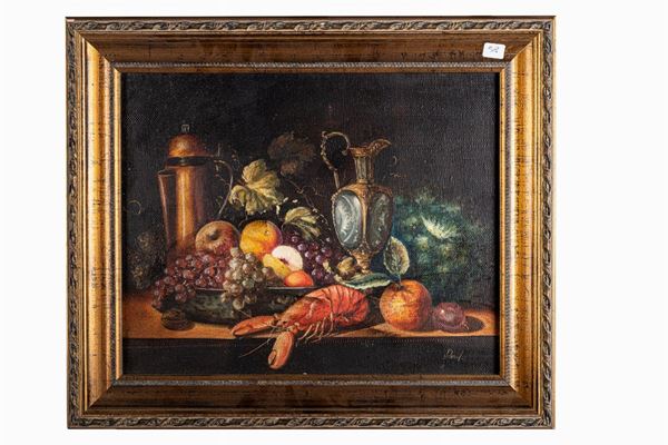 Painter of the second half of the 20th century - Still life with lobster