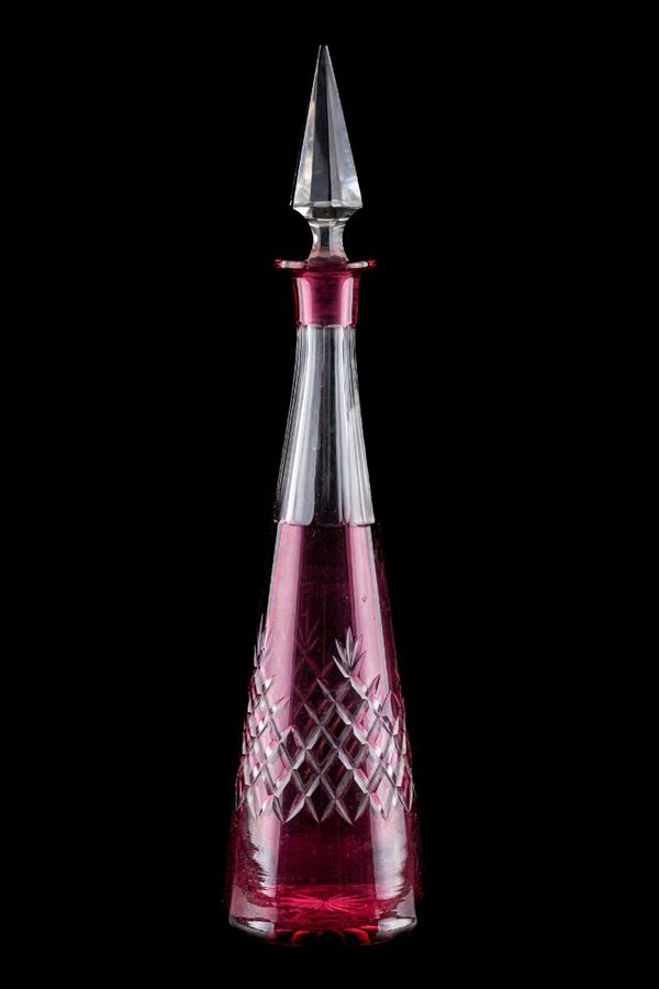 Counter-cut crystal bottle