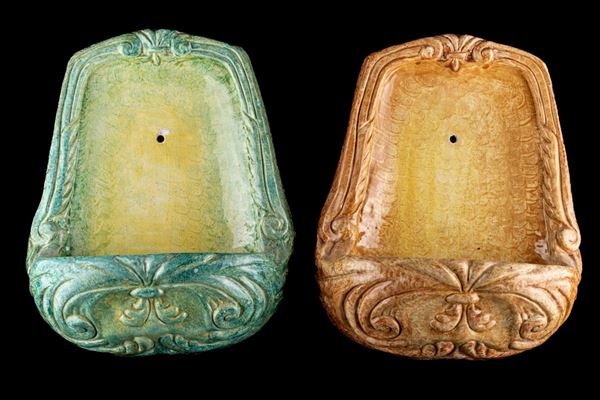 Pair of holy water fonts